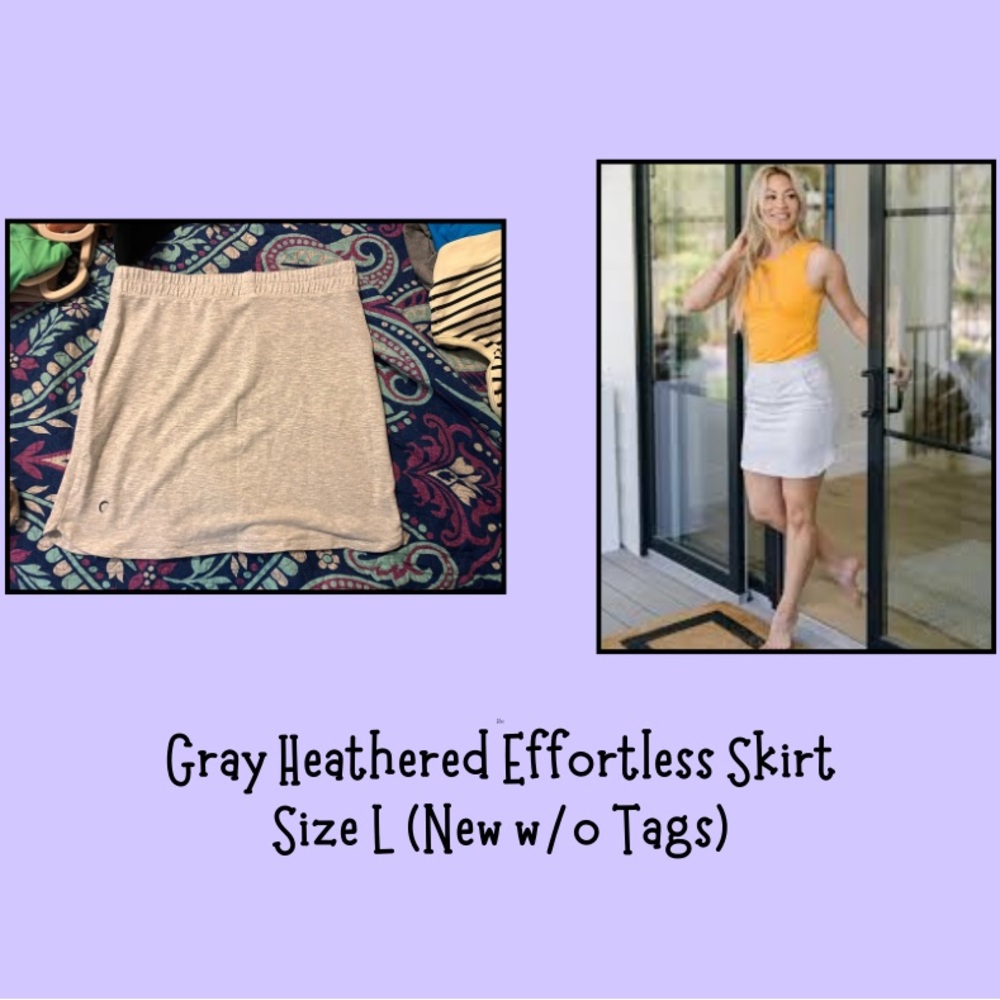 ZYIA Gray Heathered Effortless Skirt (L)